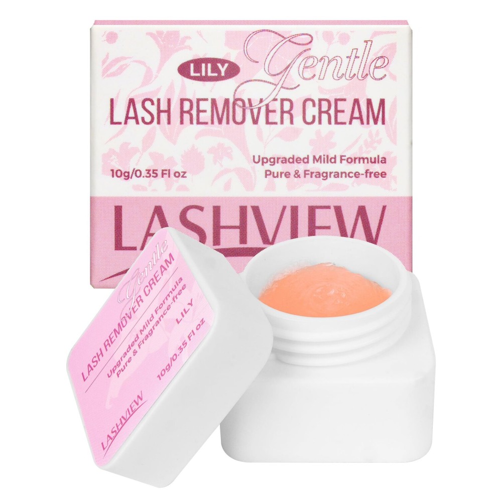 LASHVIEW Eyelash Extension Remover Cream - 1-3 Minutes Fast & Gentle Removal, Low Irritation Gel Texture for Sensitive Skin, Infused with Lily, 10g