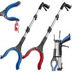 2 Pack 36 Inch Grabber Reacher Tool for Seniors, Foldable Reacher Grabbers Pickup Stick with Anti-Slip 90 Rotating Jaw, 4 Wide Extended Claw with Magnet for Disabled
