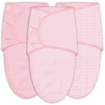 SWEET DOLPHIN 3-Pack Baby Swaddle Sleep Sacks - Newborn Swaddle Blanket with Soft Cotton - Ergonomic Wrap for Boys and Girls, 3-6 Months, Pink