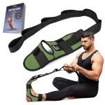 DMoose Fitness Foot & Calf Stretcher with Adjustable Padded Stretching Strap for Plantar Fasciitis, Hamstring, Heel Spurs and Achilles Tendonitis Relief - Yoga Leg Stretch Strap (Military Green)