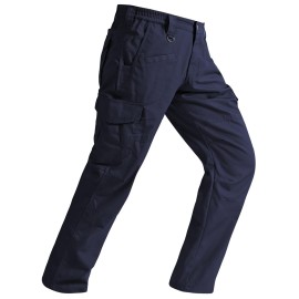 SPOSULEI Cargo Pants for Mens Outdoor Light Weight Work Hiking Pants Breathable Stretch Relaxed Fit Comfy Summer Utility Tactical Fishing Pants with Elastic Waistband Dark Blue 32Wx32L