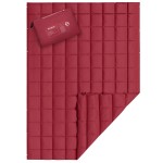 KingCamp Ultralight Camping Blanket, Packable Down Alternative Puffy Wearable Blankets Weatherproof Warm Package Quilt with Snap Buttons for Outdoor Hiking Travel, Picnic Stadium, (69 x 53 Crimson)