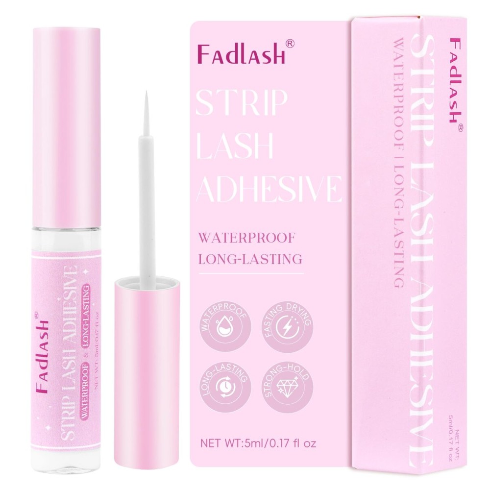 FADLASH Eyelash Glue for False Lashes White Clear Strip Lash Glue Strong Hold Waterproof Long-Lasting 5ml