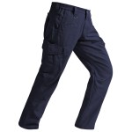 SPOSULEI Cargo Pants for Mens Outdoor Light Weight Work Hiking Pants Breathable Stretch Relaxed Fit Comfy Summer Utility Tactical Fishing Pants with Elastic Waistband Dark Blue 42Wx30L