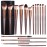BS-MALL Makeup Brush Set 18 Pcs Premium Synthetic Foundation Powder Concealers Eye shadows Blush Makeup Brushes with black case (B-Brown)