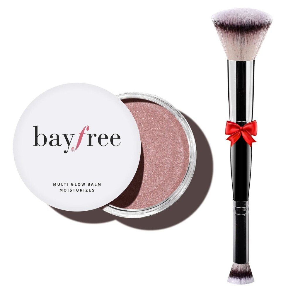 bayfree Multi Glow Balm Set, Cream Blush with Double-ended Brush, Radiant Finish, Hydrating, Creamy, Radiant Finish, Lightweight & Blendable Color, Face Balm