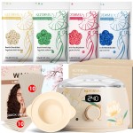 KOTAMU Waxing Kit for Women & Men, Wax Warmer for Hair Removal, Digital Wax Kit with Silicone PotIdeal for Face Eyebrow Arm Legs Armpit &Sensitive Skin, Bloomy Waxing Machine for Home Salon Use