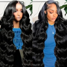 Ablyea 13x6 Body Wave Lace Front Wigs Human Hair Pre Plucked 13x6 HD Transparent Frontal Wigs Human Hair 200 Density Body Wave Glueless Human Hair Wig for Women 28 Inch