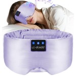 LC-dolida Luxurious Silk Soft Sleep Mask, Sleep Headphones with Bluetooth 5.4 for Side Sleeper, Total Blackout Eye Sleeping Mask for Women and Men, Ideal Gift for Restful Sleep, Travel(Light Purple)