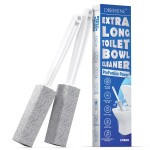 DISIWENE Pumice Cleaning Stone with Handle Toilet Bowl Cleaner Hard Water Ring Remover for Bath/Pool/Kitchen/Household Cleaning (2, 2 Pack with Extra Long Handle)