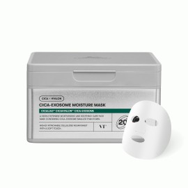VT COSMETICS Cica-Exosome Moisture Mask 20 Sheets, Centella Asiatica & Hyaluronic Acid with Exosomes for Deep Hydration & Calming, Biodegradable Vegan Sheets, Korean Face Mask