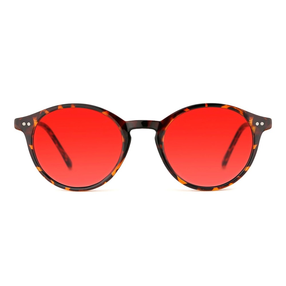 TIJN Red Lens Blue Light Blocking Glasses - Round Frame, Dual AR Coating, Computer & Gaming Eyewear for Screen Use, Tortoise