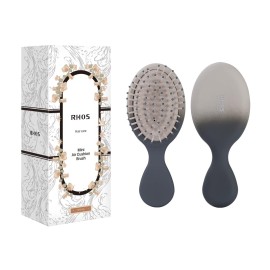 RHOS Mini Hair Brush for Women,Men and Kids, Travel Size Hair Brush for Purse & Pocket, Small Cushion Paddle Brush with Soft Bristles(1 Pack-Grey Gradient)