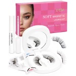Upgrade Magnetic Eyelashes With Applicator, Reusable Soft Magnet Lashes Natural Look Magnetic Eyelashes No Glue Needed Easy To Wear and Remove Strip Lashes, Faux Cils by EMEDA (01)