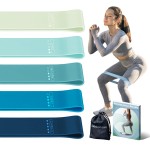 Resistance Loop Exercise Bands, Resistance Bands Exercise Bands for Home Fitness, Stretching, Strength Training, Physical Therapy,Elastic Workout Bands for Women Men Kids, Set of 5 (Blue)