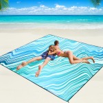 WIWIGO Beach Blanket Waterproof Sandproof Beach Mat 79 X 83/10\'x9\'for 2-8 Adults Quick Drying Outdoor Picnic Mat Beach Accessories for Travel, Camping, Hiking