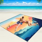 Beach Blanket Waterproof Sandproof Beach Mat 79 X 83/10\'x9\'for 2-8 Adults Quick Drying Outdoor Picnic Mat Beach Accessories for Travel, Camping, Hiking