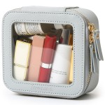 Aveniee Mini Clear Makeup Bag, Small Cosmetic Bags Travel Toiletry Pouch Organizer, TSA Approved Make up Case with Zipper, Car Bag for Essentials,Blue