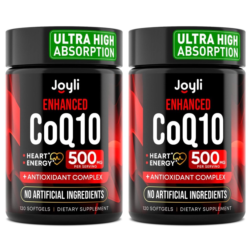 JOYLI Nutrition 2 Pack CoQ10 500mg - High Absorption Coenzyme Q10 Supplement - Co Q 10 for Energy & Vitality - Alternative to CoQ10 400mg & 300mg - 240 Softgels