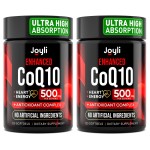 JOYLI Nutrition 2 Pack CoQ10 500mg - High Absorption Coenzyme Q10 Supplement - Co Q 10 for Energy & Vitality - Alternative to CoQ10 400mg & 300mg - 240 Softgels