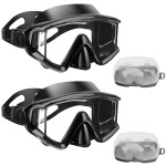 Diving mask Anti-Fog Swimming Snorkel mask Suitable for Adults Scuba Dive Swim Snorkeling Goggles Masks (Black+Black2 Pack, Adult)