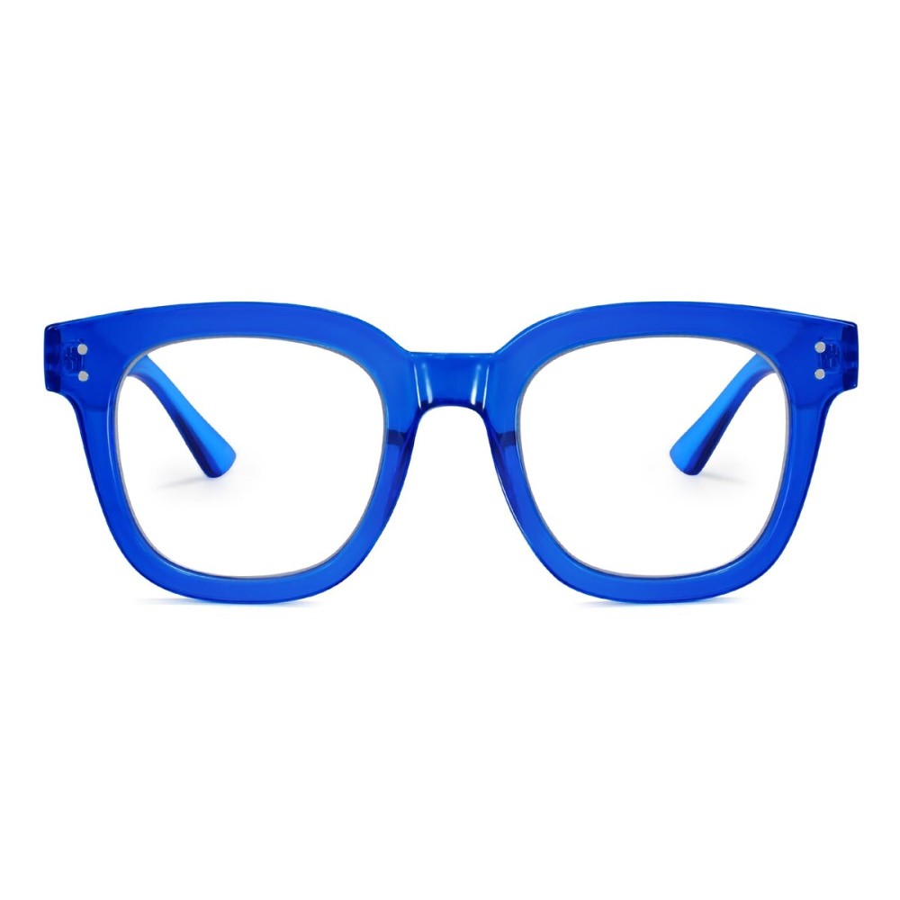 Madison Avenue Oversized Blue Light Blocking Glasses for Women Fashion Blue Light Blockers Anti Eyestrain & UV Protection Computer Eyeglasses (Klein Blue)