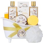 Christmas Gifts for Women and Men - 8-Piece Luxury Coconut Vanilla Bath & Body Gift Set for Women Self Care Kit Spa Gift Baskets | Perfect Gifts for Mom, Birthday Gifts, All Occasion Holiday Present