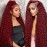 Bworto Burgundy Wig Human Hair 99j Burgundy 13x6 Deep Wave Lace Front Wigs Human Hair Pre Plucked HD Transparent Lace Frontal Wigs for Black Women Red Colored Wig 16 Inch