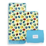 Jay Franco Kids Nap Mat Cartoon Embedded Pillow & Blanket - Soft 46x20Microfiber Sleeping Bag with Name Tag & Handle for School, Travel, Sleepover, Multi - Sesame Street
