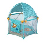 Bright Starts Disney Baby Finding Nemo Pop \'N Play Deluxe Portable Playard, Pop-and-Fold, Baby Beach Tent, UVA/UVB Protection, Indoor/Outdoor, 6 Months+