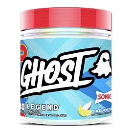 GHOST Legend Pre-Workout Powder, Sonic Ocean Water - 30 Servings - Pre-Workout for Men & Women with Choline, L-Citrulline, & Beta Alanine for Energy & Focus