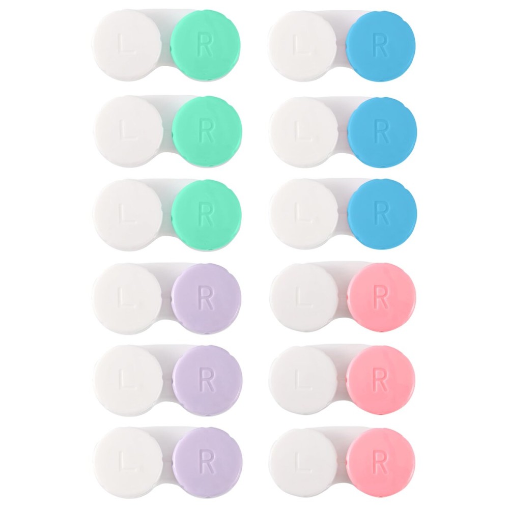 12PCS Colorful Contact Lens Case, Immersion Kit, Leak-Proof Packaging, Suitable for Outdoor Mini Case Screw Top