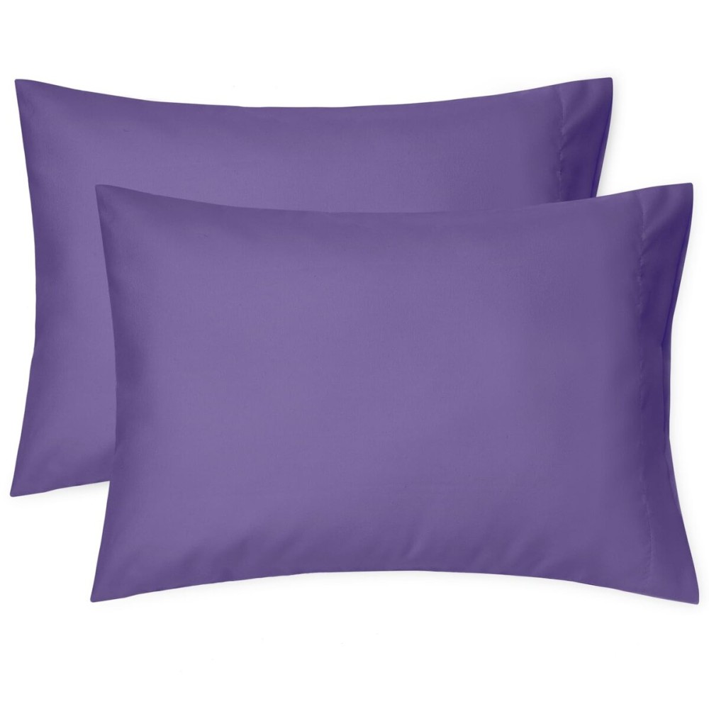 EXQ Home Toddler Pillowcases 13x18 Travel Pillow Case Set of 2, Small Pillow Case Fits Baby Pillow Sized 12x16, 13x18, Kids Pillowcases 2 Pack Machine Washable with Envelope Closure (Deep Purple)