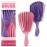 2 Pcs Detangling Curl Brush for Curly Hair Pink & Violet Set - Ergonomic Shell Shape Design and Scalp-Fitting Detangling Brush for Curly Hair and Locks - Easy Tangle Removal Curl Detangler Brushes