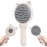 White Pig Self Cleaning Hair Brush for Women - Compact 7,873,66 in Retractable Hair Brush Easy Clean with Magnetic Attach - Effective Detangling and Easy Self Cleaning Hairbrushes with Soft Bristles