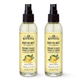 J.R. Watkins Naturally Hydrating Body Oil Mist, Lemon Cream, 6 fl oz, 2 Pack