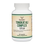 Tongkat Ali Extract 200 to 1 for Men (Longjack) Eurycoma Longifolia, 1000mg per Serving, 60 Capsules - Men\'s Health Support with 20mg Tribulus Terrestris (Third Party Tested) by Double Wood