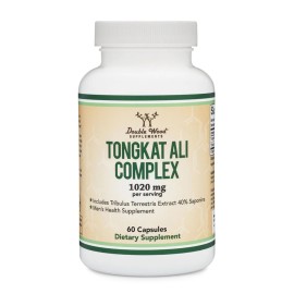 Tongkat Ali Extract 200 to 1 for Men (Longjack) Eurycoma Longifolia, 1000mg per Serving, 60 Capsules - Men\'s Health Support with 20mg Tribulus Terrestris (Third Party Tested) by Double Wood