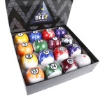 JAPER BEES Billiard Balls Marble White Pool Balls Set 2-1/4 Regulation Size&Weight Complete 16balls