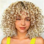 7 Packs GoGo Curl Crochet Hair 10 Inch Short Strawberries & Cream Curly Crochet Hair for Women Deep Wave Beach Curl Crochet Braids Synthetic Braiding Hair Extensions(10 Inch, T27/613)