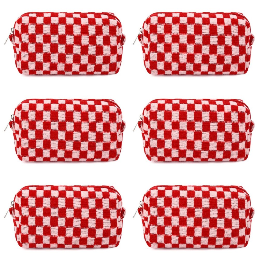 SOIDRAM Makeup Bag Preppy Cosmetic Bag Bulk Makeup Pouch Personalize Travel Toiletry Bag Organizer Cute DIY Makeup Brushes Storage Bag for Women