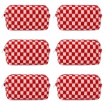 SOIDRAM Makeup Bag Preppy Cosmetic Bag Bulk Makeup Pouch Personalize Travel Toiletry Bag Organizer Cute DIY Makeup Brushes Storage Bag for Women