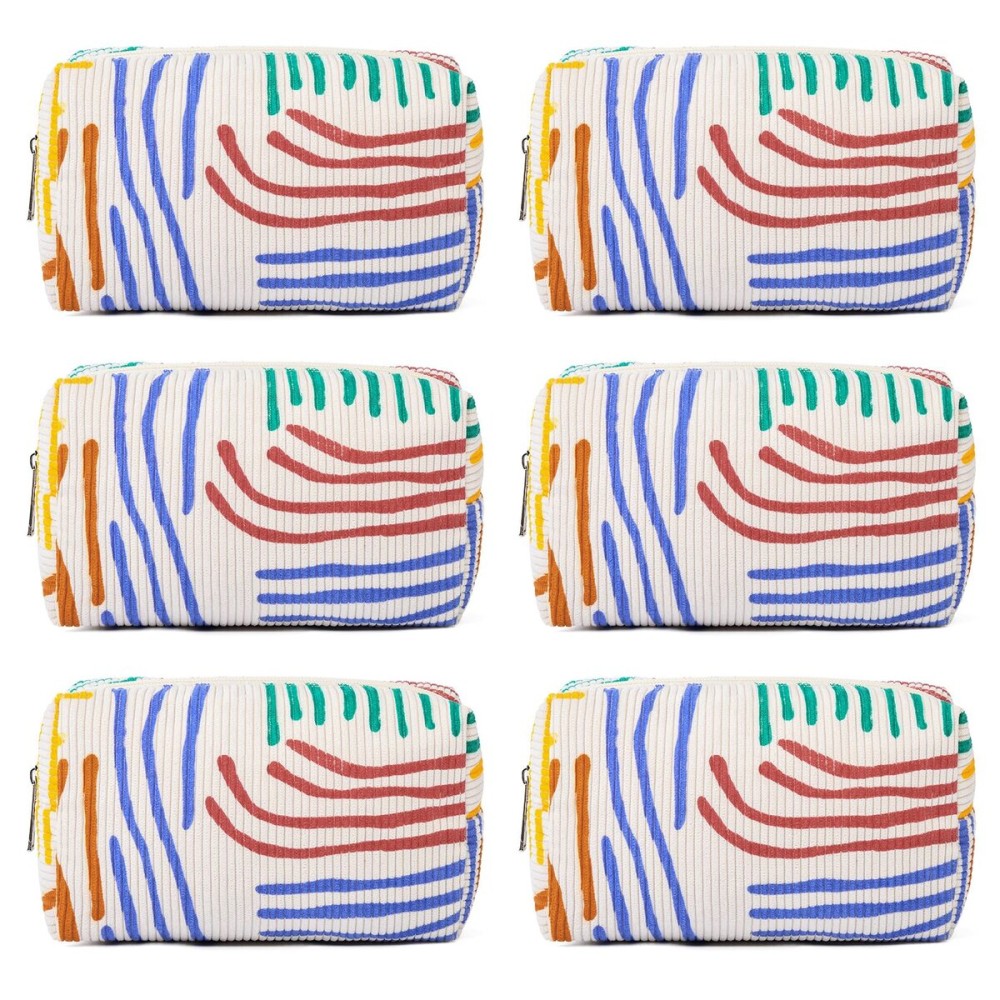 SOIDRAM Makeup Bag Preppy Cosmetic Bag Bulk Makeup Pouch Personalize Travel Toiletry Bag Organizer Cute DIY Makeup Brushes Storage Bag for Women