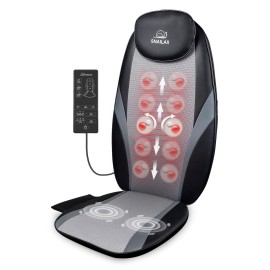 Snailax Shiatsu Massage Cushion with Heat Massage Chair Pad Kneading Back Massager for Pain Relief Deep Tissue 3D Roller Travel Up/Down to Relax Tense Muscle, Office Home Use