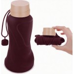 Collapsible Water Bottles,650ml,Leak Proof,Reuseable BPA Free Silicone Foldable Water Bottles,Durable Lightweight for Travel Gym Camping Hiking,Compact Size Portable Sports Water Bottle (Coffee)