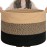 INDRESSME XXXLarge Cotton Rope Basket 21.7 x 21.7 x 13.8 Woven Baby laundry Blanket Basket for Living Room Decor, Toy Storage Baskets for Kids Boys Girls, Camel Mix & Black