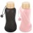 Collapsible Water Bottles 2 Pack,Leak Proof,Reuseable BPA Free Silicone Foldable Water Bottles,Durable Lightweight for Travel Gym Camping Hiking,Compact Size Portable Sports Water Bottle (Black&Pink)