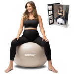 BABYGO Birthing Ball - Pregnancy Yoga Labor & Exercise Ball & Book Set Trimester Targeting, Maternity Physio, Birth & Recovery Plan Included Anti Burst Eco Friendly (Oatmeal, 75cm)