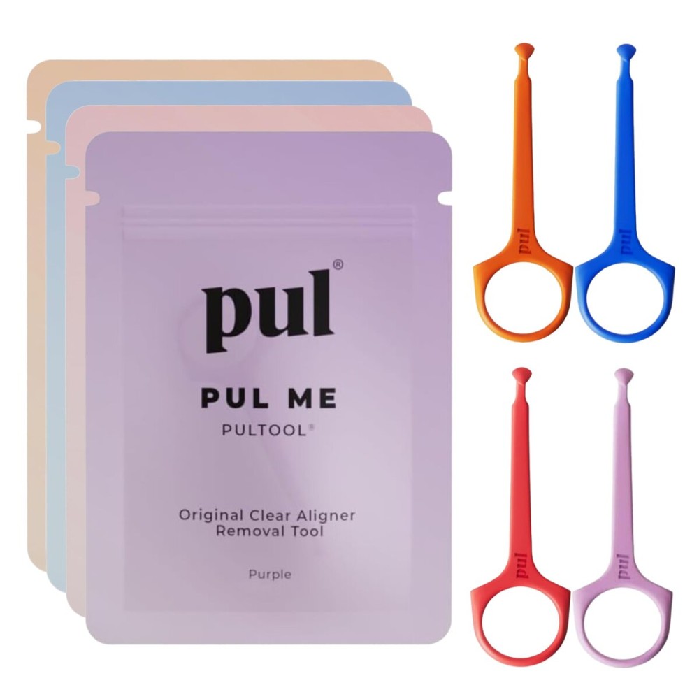 PUL Pack of 4 Reusable Clear Aligner Removal Tool - Compatible with Invisalign, Removable Braces, Retainers & Trays - Easy-to-Use Device Remover, Dental & Oral Hygiene Care Product