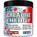 Evlution Nutrition Creatine Energy - Supports Muscle Growth, Boosts Energy, Endurance & Cognition - 5g Pure Creatine Monohydrate Per Serving - B + C Vitamin Complex - 30 Servings - Rocket Pop